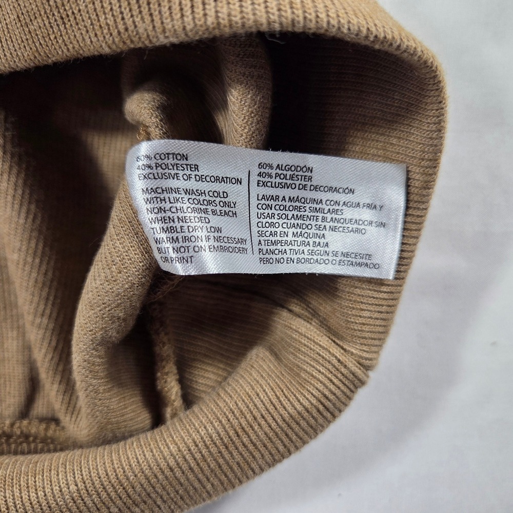 US Polo Assn Mens XL Quarter Zip Pullover Tan Brown Ribbed Cotton Blend Sweater - Picture 7 of 7